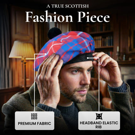 Tam O'Shanter Hat with Pompom | Hamilton Red Tartan