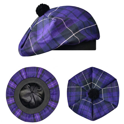 Tam O'Shanter Hat with Pompom | Highland Mist Tartan