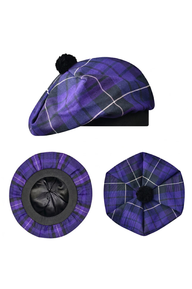 Tam O'Shanter Hat with Pompom | Highland Mist Tartan
