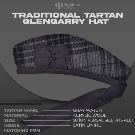 Glengarry Hat | Gray Watch