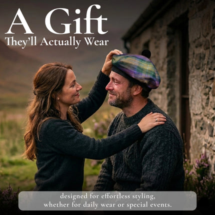 Tam O'Shanter Hat with Pompom | Isle of Skye Tartan