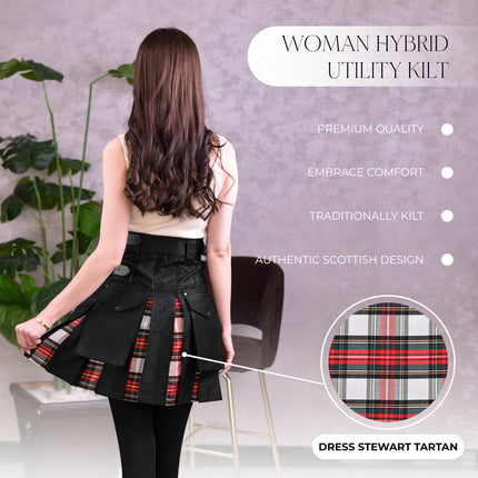 Women's Hybrid Utility Kilt | Dress Stewart Tartan | Big & Tall