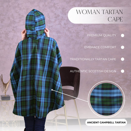 Women Tartan Cape - Ancient Campbell