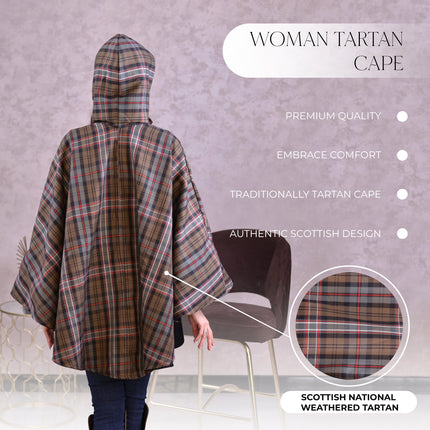 Women Tartan Cape - Scottish Heritage Weathered