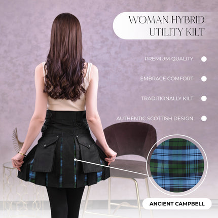 Women's Hybrid Utility Kilt | Ancient Campbell Tartan | Big & Tall