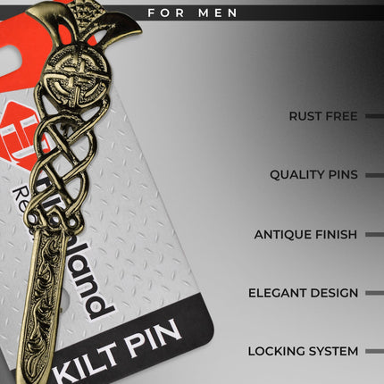 Scottish Kilt Pin for men | Gaelic Pewter Antique