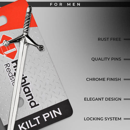 Scottish Kilt Pin for men | Pewter Chrome