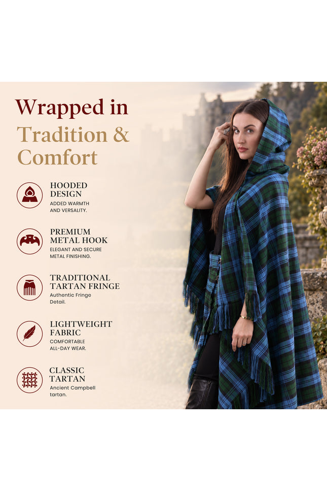 Women Tartan Cloak - Ancient Campbell