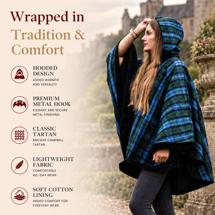 Women Tartan Cape - Ancient Campbell