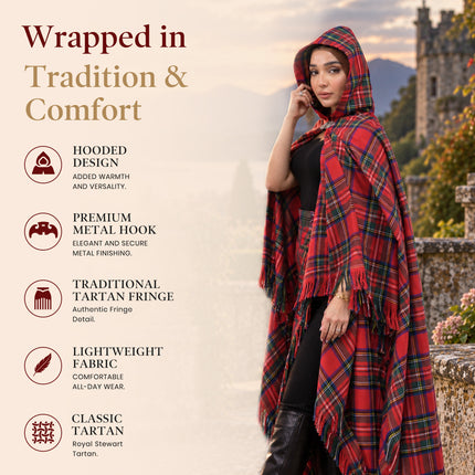 Women Tartan Cloak - Royal Stewart