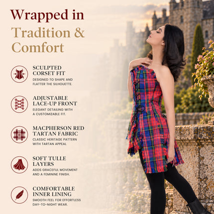 Bella Tartan Corset (Macpherson Red)