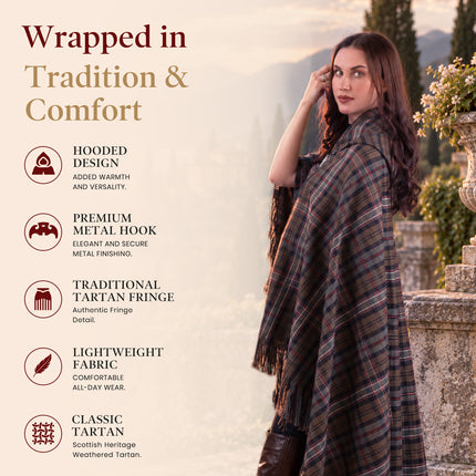 Women Tartan Cloak - Scottish Heritage Weathered