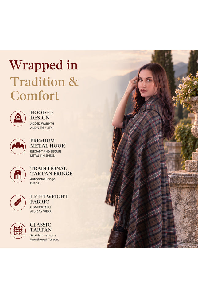 Women Tartan Cloak - Scottish Heritage Weathered
