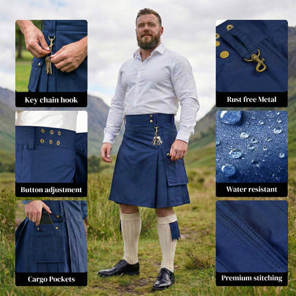 Phantom Modern Utility Kilt | Blue