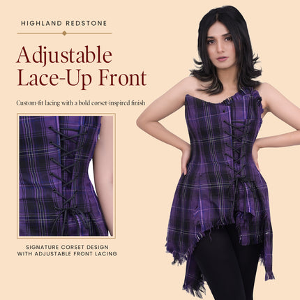 Bella Tartan Corset (Passion Of Scotland Purple)