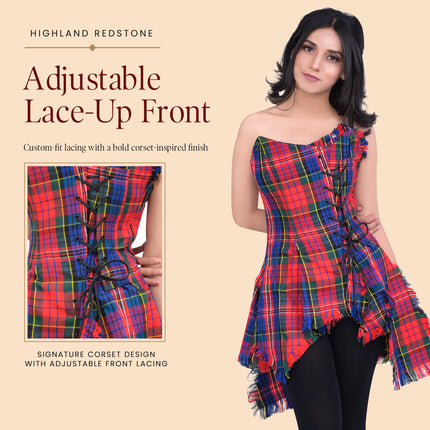 Bella Tartan Corset (Macpherson Red)