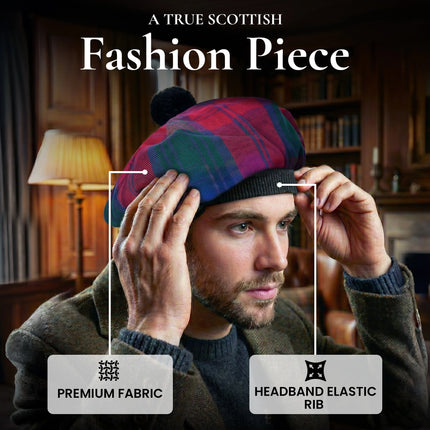 Tam O'Shanter Hat with Pompom | Lindsay Tartan