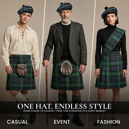 Tam O'Shanter Hat with Pompom | MacKenzie Tartan