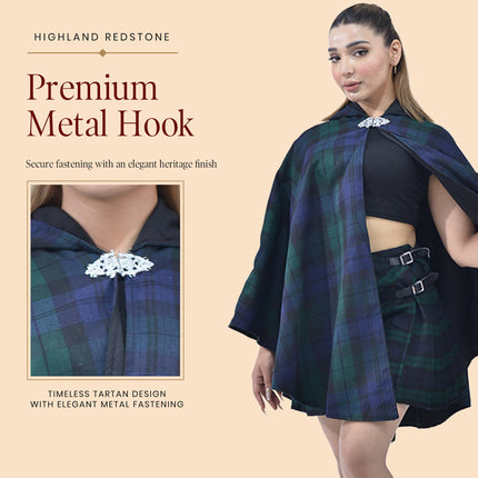 Women Tartan Cape - Black Watch