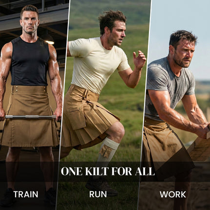 Phantom Modern Utility Kilt - Khaki | Big & Tall