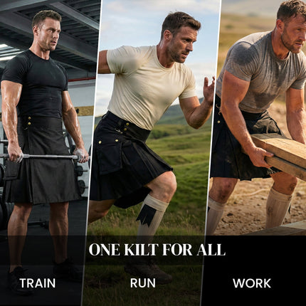 Phantom Modern Utility Kilt | Black