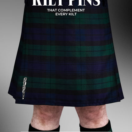 Scottish Kilt Pin for men | Swirl Pewter Chrome
