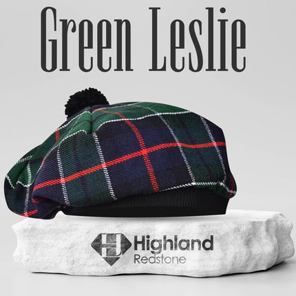 Tam O'Shanter Hat with Pompom | Green Leslie Tartan