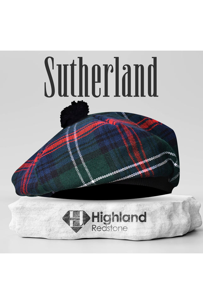 Tam O'Shanter Hat with Pompom | Sutherland Tartan