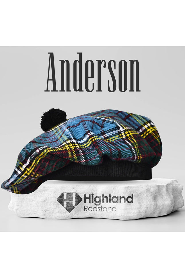 Tam O'Shanter Hat with Pompom | Anderson Tartan