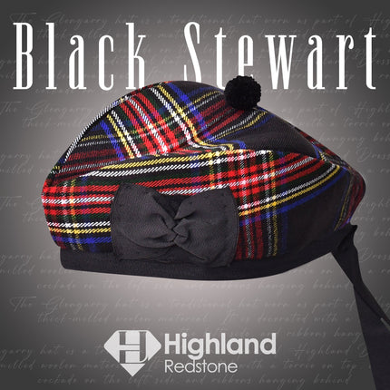 Glengarry Hat | Black Stewart