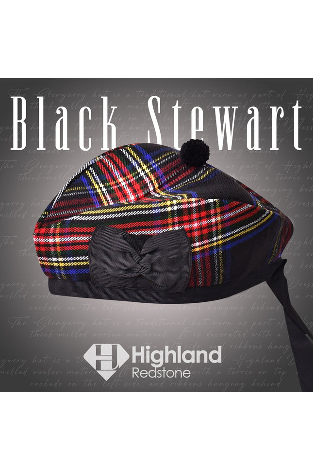 Glengarry Hat | Black Stewart