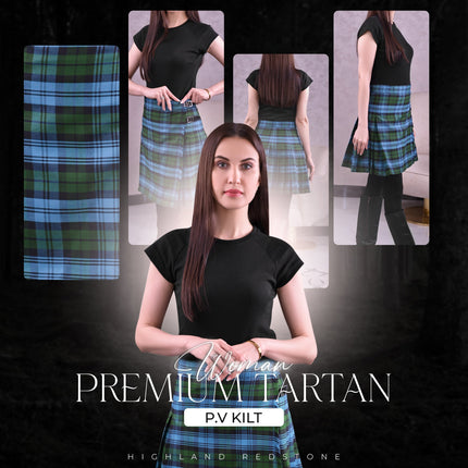 Woman Plaid Kilt -  Ancient Campbell Tartan Kilt - Premium Quality & Timeless Style