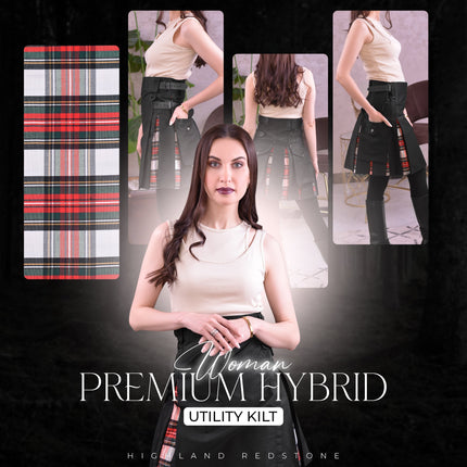 Women's Hybrid Utility Kilt | Dress Stewart Tartan | Big & Tall