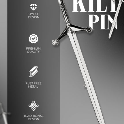 Scottish Kilt Pin for men | Pewter Chrome