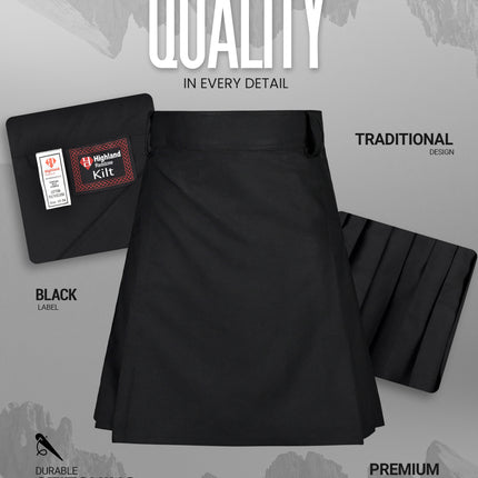 CoreStone Athletic Kilt - Black | Sports kilt For Men