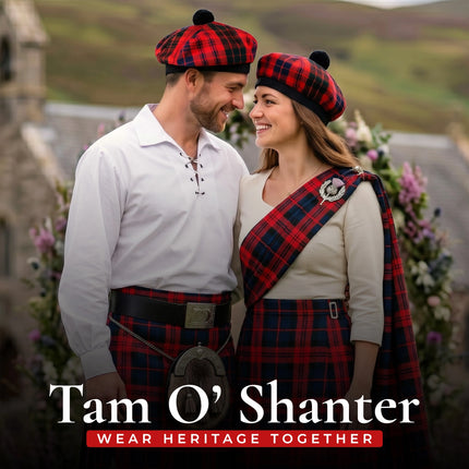 Tam O'Shanter Hat with Pompom | Red Ross Tartan
