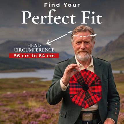 Tam O'Shanter Hat with Pompom | Red Ross Tartan