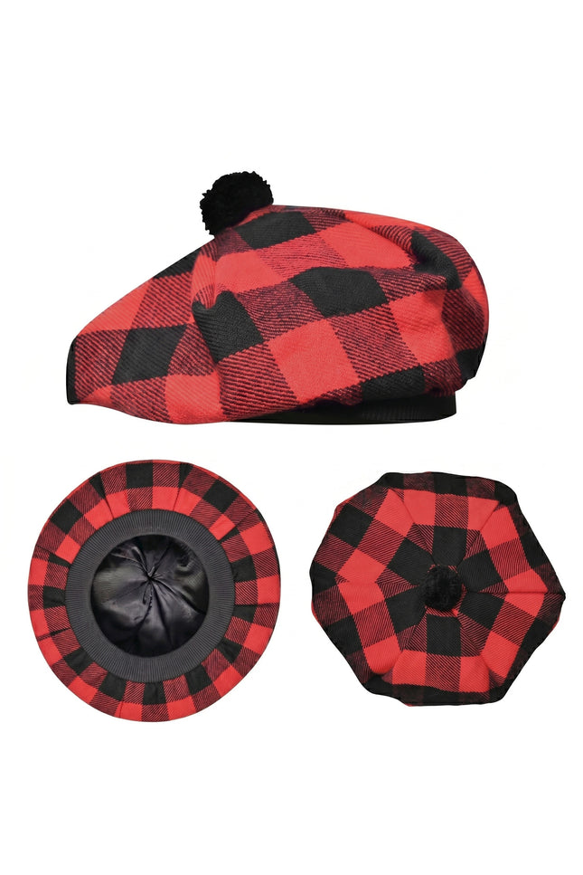 Tam O'Shanter Hat with Pompom | Rob Roy Tartan