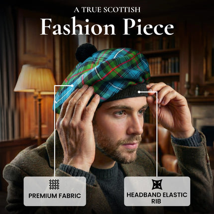 Tam O'Shanter Hat with Pompom | Robertson Hunting Tartan
