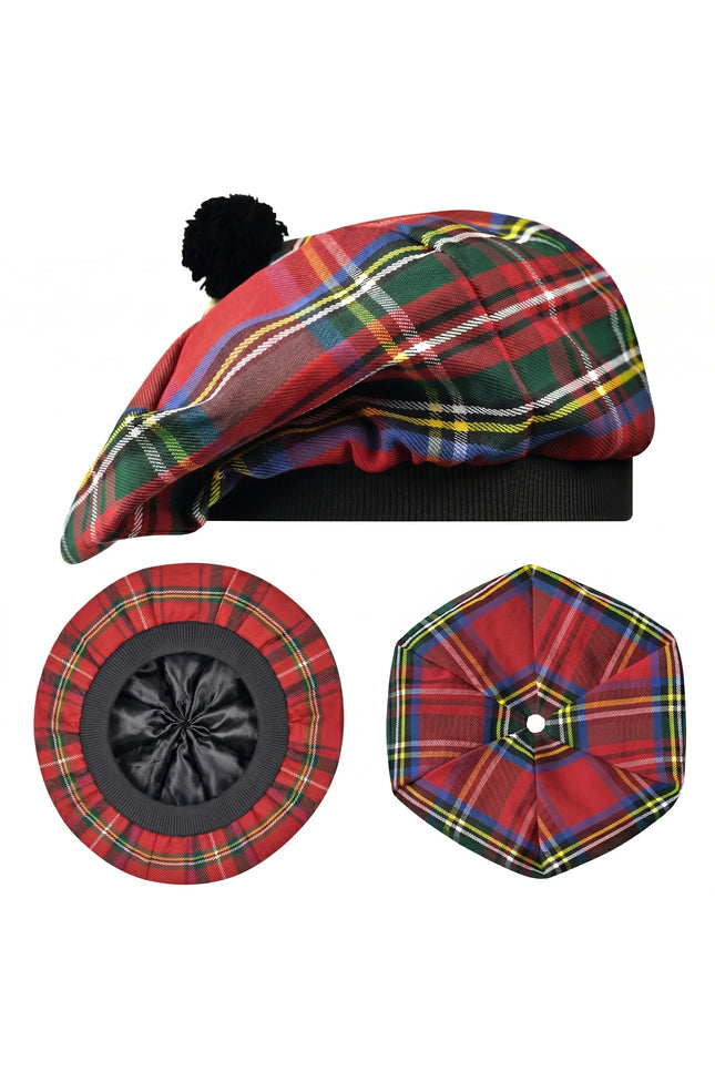 Tam O'Shanter Hat with Pompom | Royal Stewart Tartan