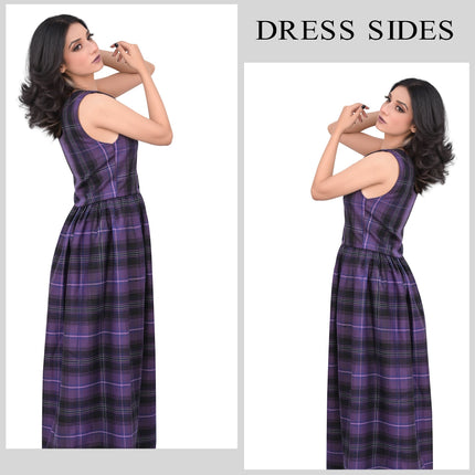 Women's Scottish Highland Dress - Long Tartan Dress | Passion of Scotland Purple