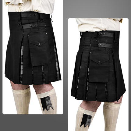 Grey Douglas Hybrid Utility Kilt for Men  - Traditional Style with Modern Functionality