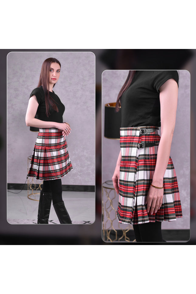 Woman Plaid Kilt - Dress Stewart Tartan Kilt - Premium Quality & Timeless Style