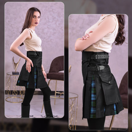 Women's Hybrid Utility Kilt | Ancient Campbell Tartan | Big & Tall