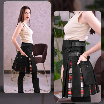 Women's Hybrid Utility Kilt | Dress Stewart Tartan | Big & Tall