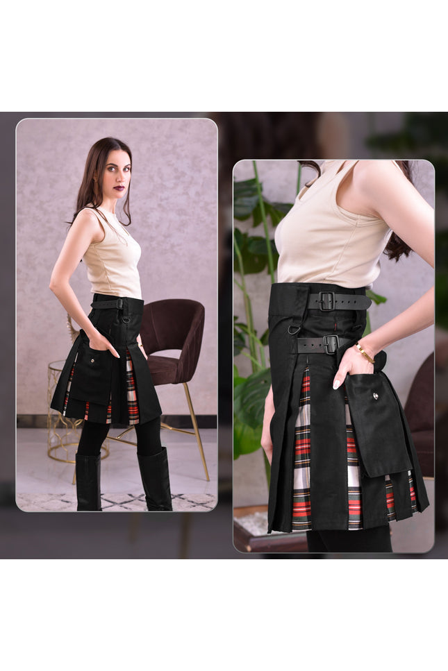 Women's Hybrid Utility Kilt | Dress Stewart Tartan | Big & Tall