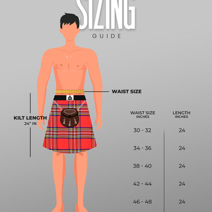 Acrylic Kilt | 16oz Royal Stewart Tartan Kilt