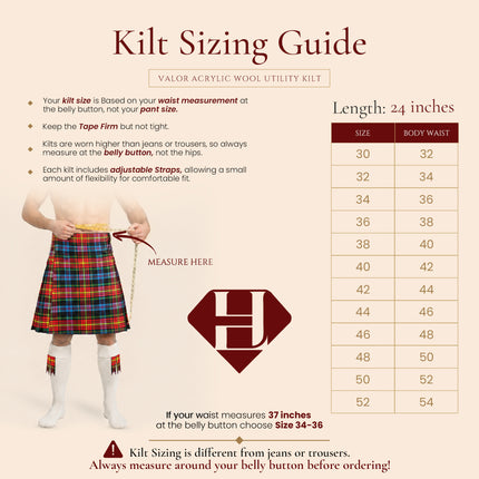 Valor Pride Utility Kilt | 16oz Acrylic Wool LGBT Tartan Kilt
