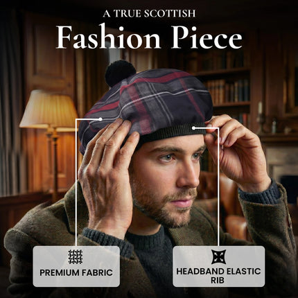 Tam O'Shanter Hat with Pompom | Spirit of Bruce Tartan