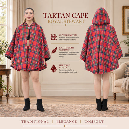 Women Tartan Cape - Royal Stewart